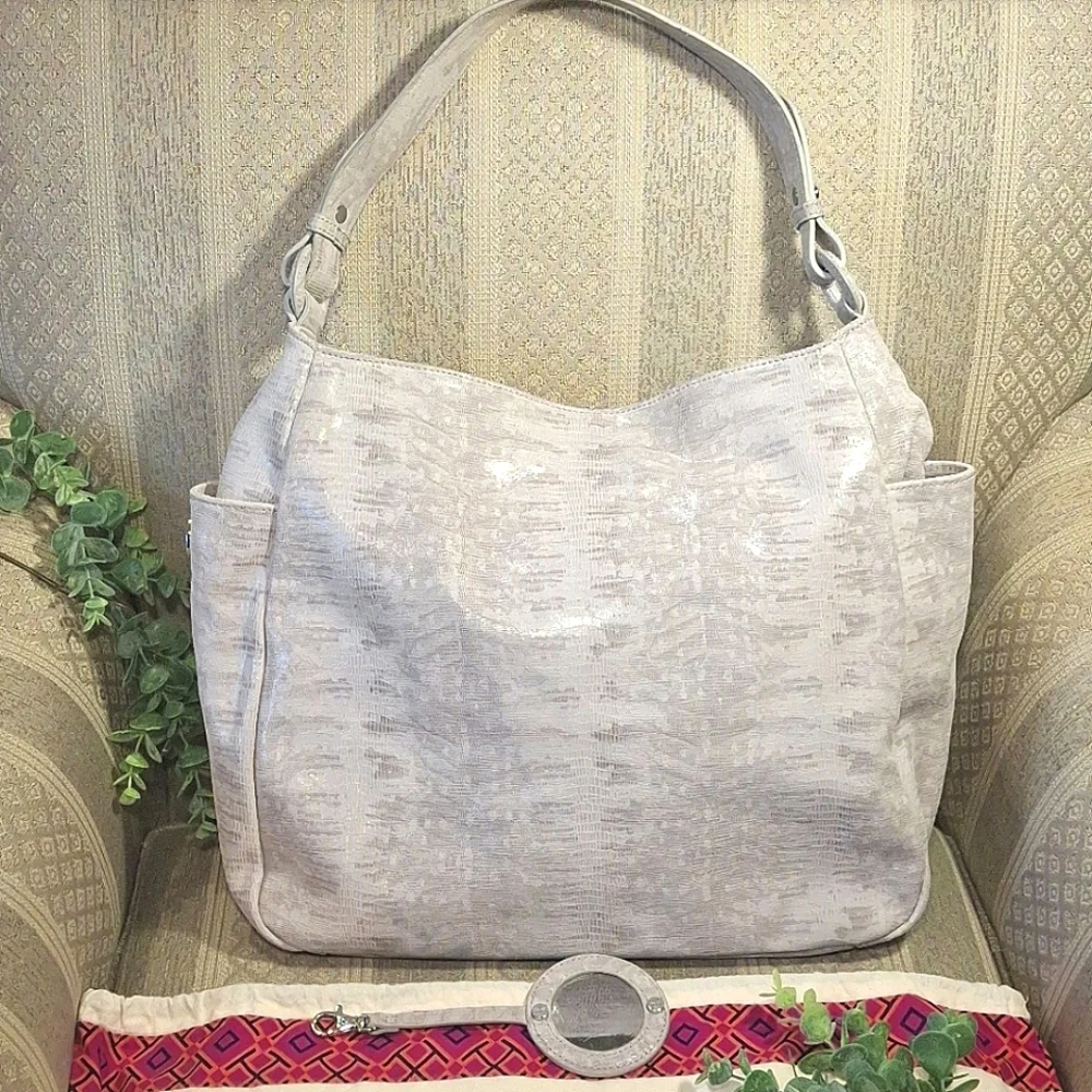 Tory Burch Vintage Lizard Leather Embossed Hobo Bag